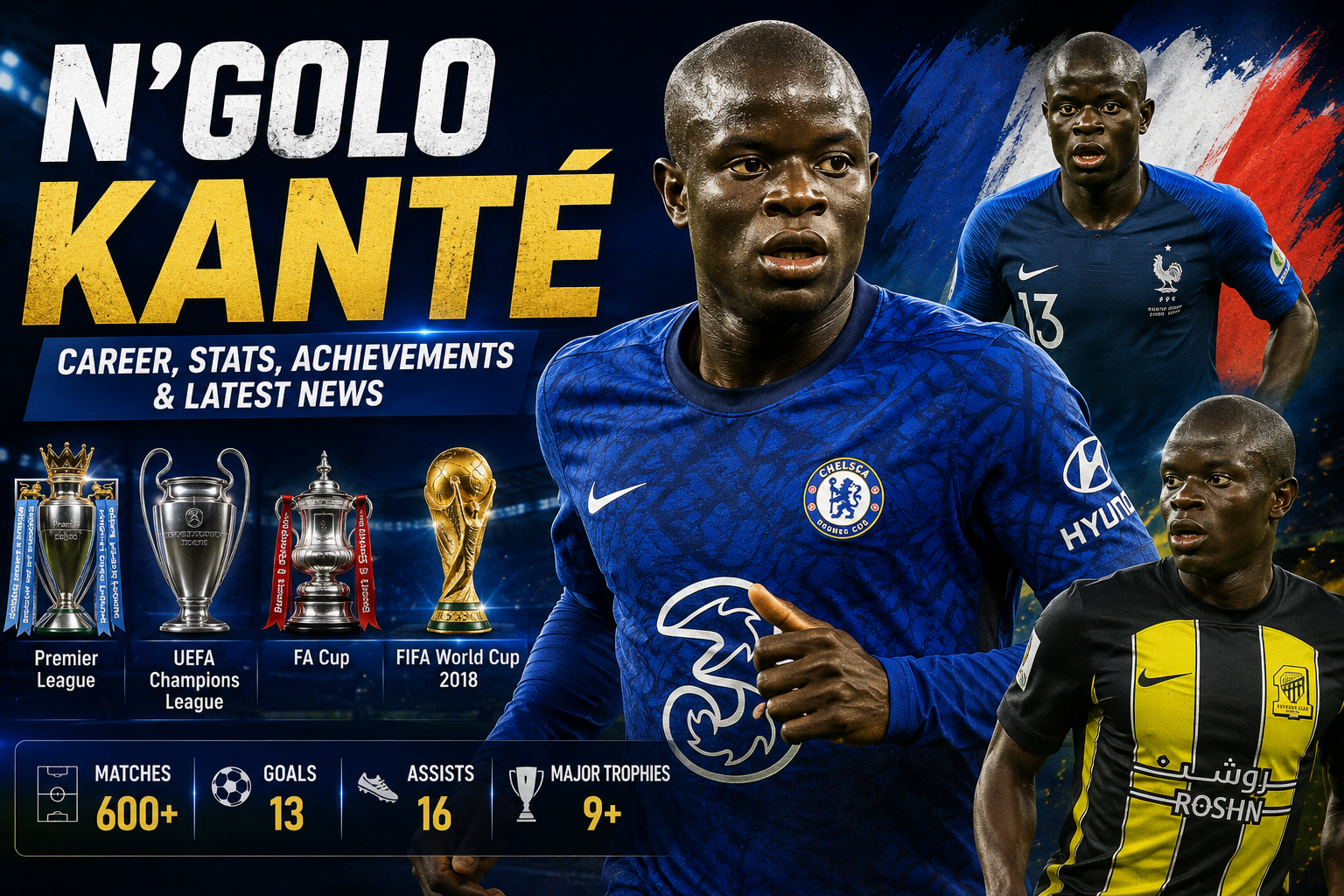 N'Golo Kanté: Career, Stats, Achievements & Latest News